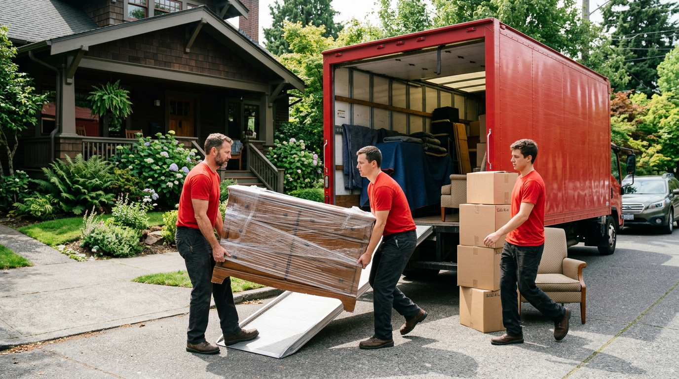 Airus Movers crew loading a moving truck in Seattle